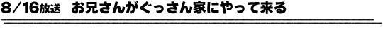 8/16放送「お兄さんがぐっさん家にやって来る」