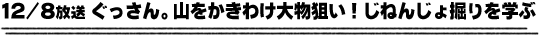 12/8放送「ぐっさん。山をかきわけ大物狙い！じねんじょ掘りを学ぶ」