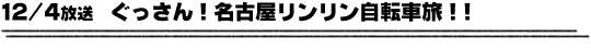 12/4放送　ぐっさん！名古屋リンリン自転車旅！！