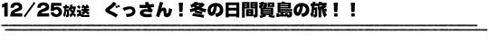 12/25放送　ぐっさん！冬の日間賀島の旅！！
