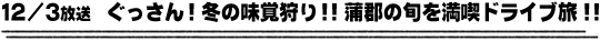 12/3放送　ぐっさん！冬の味覚狩り！！蒲郡の旬を満喫ドライブ旅！！