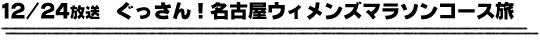 12/24放送　ぐっさん！名古屋ウィメンズマラソンコース旅