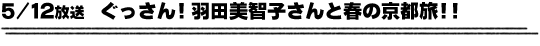 5/12放送　ぐっさん！羽田美智子さんと春の京都旅！！