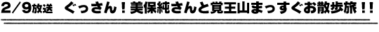 2/9放送　ぐっさん！美保純さんと覚王山まっすぐお散歩旅！！