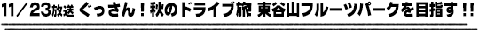 11/23放送　ぐっさん！秋のドライブ旅！東谷山フルーツパークを目指す！！