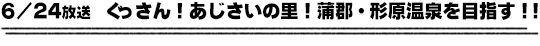 6/24放送　ぐっさん！あじさいの里！蒲郡・形原温泉を目指す！！