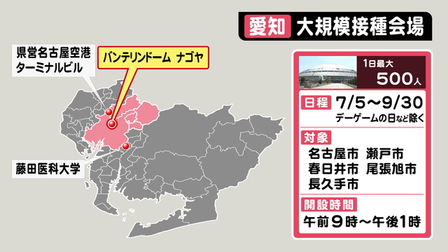 特集 7月からさらに加速 ワクチンの大規模接種 東海3県での実施スケジュール 愛知は上旬から新たな会場続々