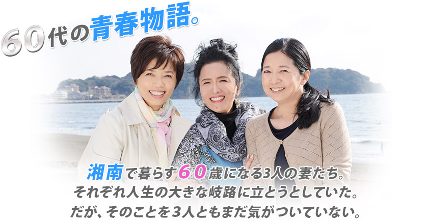 60代の青春物語。湘南で暮らす６０歳になる3人の妻たち。それぞれ人生の大きな岐路に立とうとしていた。だが、そのことを３人ともまだ気がついていない。