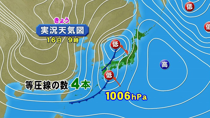 る は 荒天 等圧線 最も 天気 で 図 され が 予想