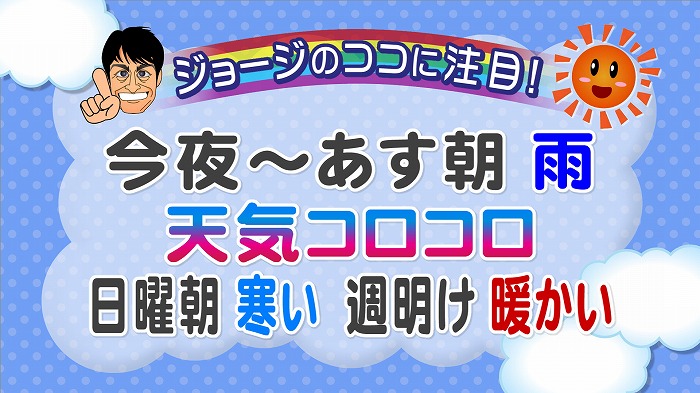 わん丸君とキャラ天 バラバラとコロコロ 東海テレビ ジョージの天気上々