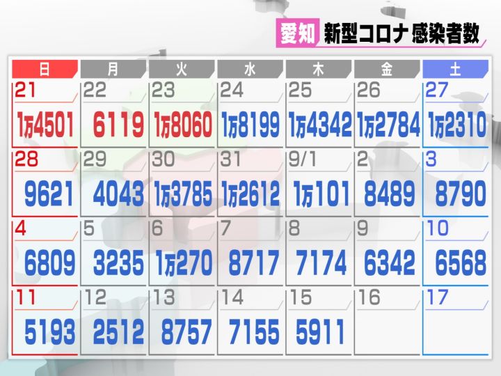 自宅療養者数は4万3961人 新型コロナ 愛知で新規感染者5911人 高齢者ら計12人の死亡も発表 東海テレビnews