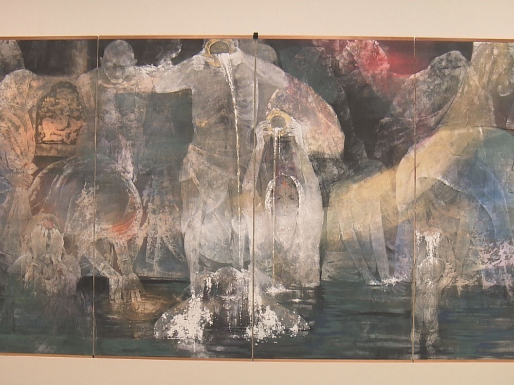 愛知県立芸術大学の元学長で日本画家の松村公嗣さんの作品展 名古屋 松坂屋美術館 東海テレビnews